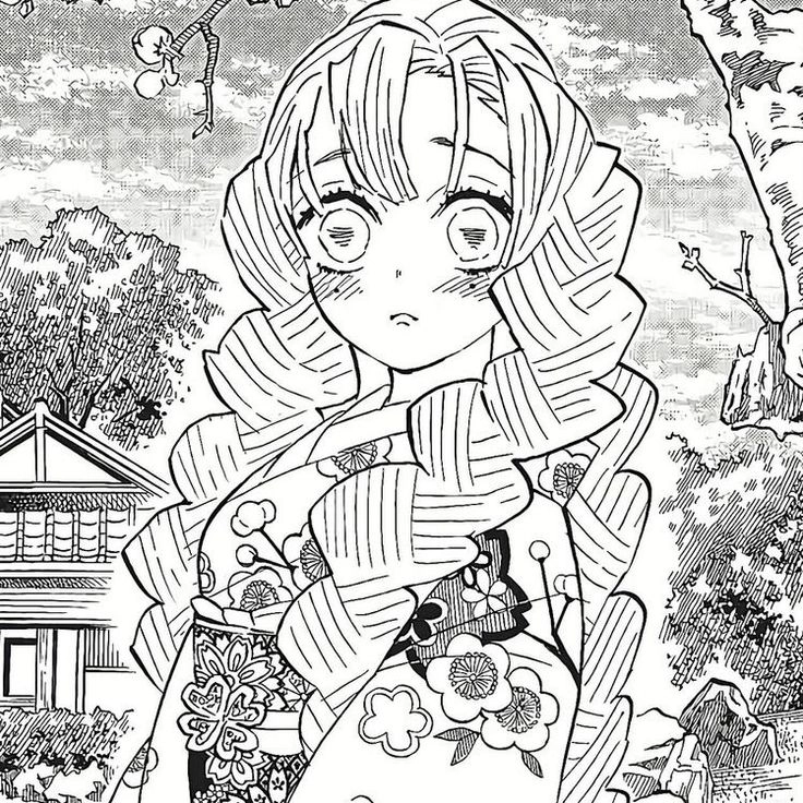 Mitsuri cute fanart với ánh mắt tràn đầy yêu thương