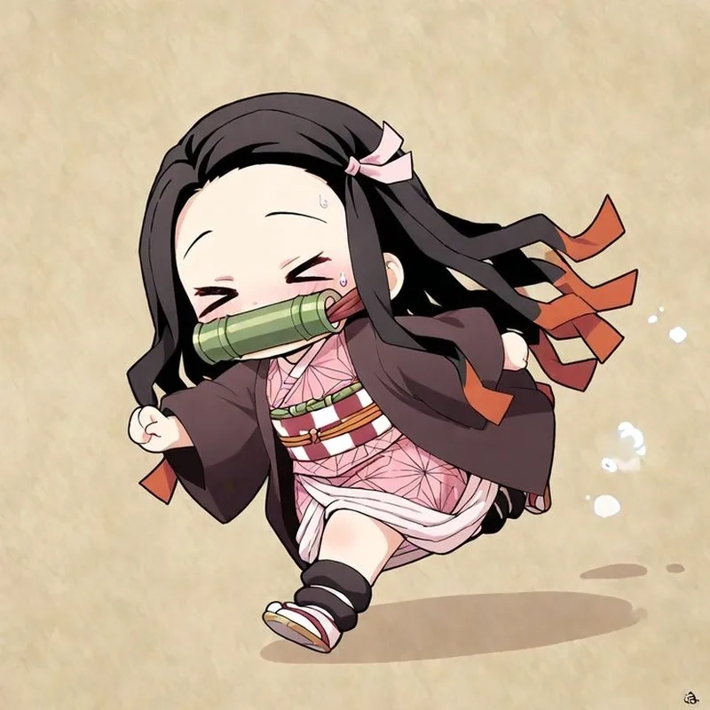 Ngắm nhìn hình Nezuko cute chibi đẹp lịm tim