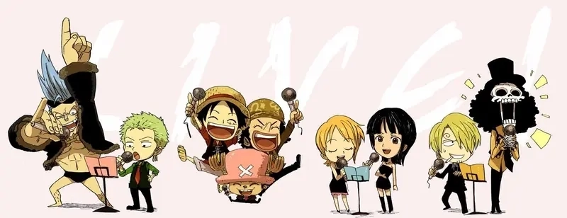 Hình nền One Piece chibi khiến màn hình thêm sống động