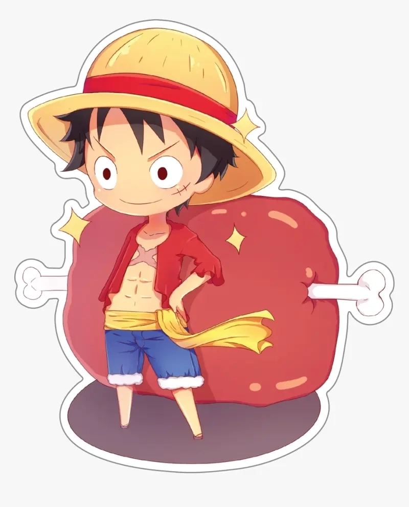 Hình ảnh One Piece chibi tươi tắn và tràn đầy năng lượng