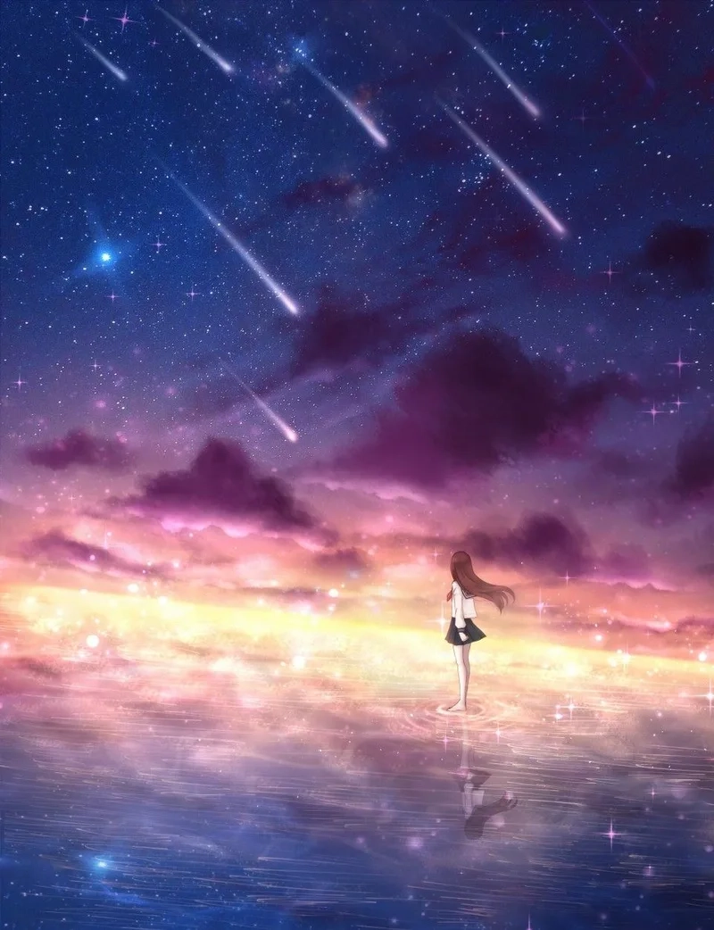 Chạm đến cảm xúc với bầu trời hình nền phong cảnh anime