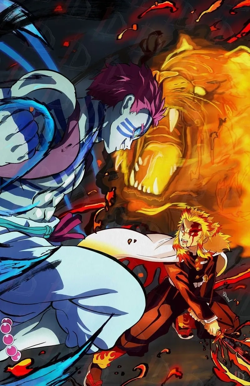 Cuộc đối đầu đẫm nước mắt Akaza vs Rengoku