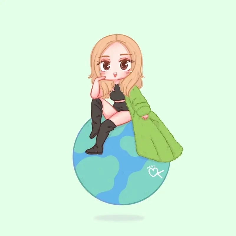 Ảnh Rose Blackpink chibi chuẩn style idol đáng mến