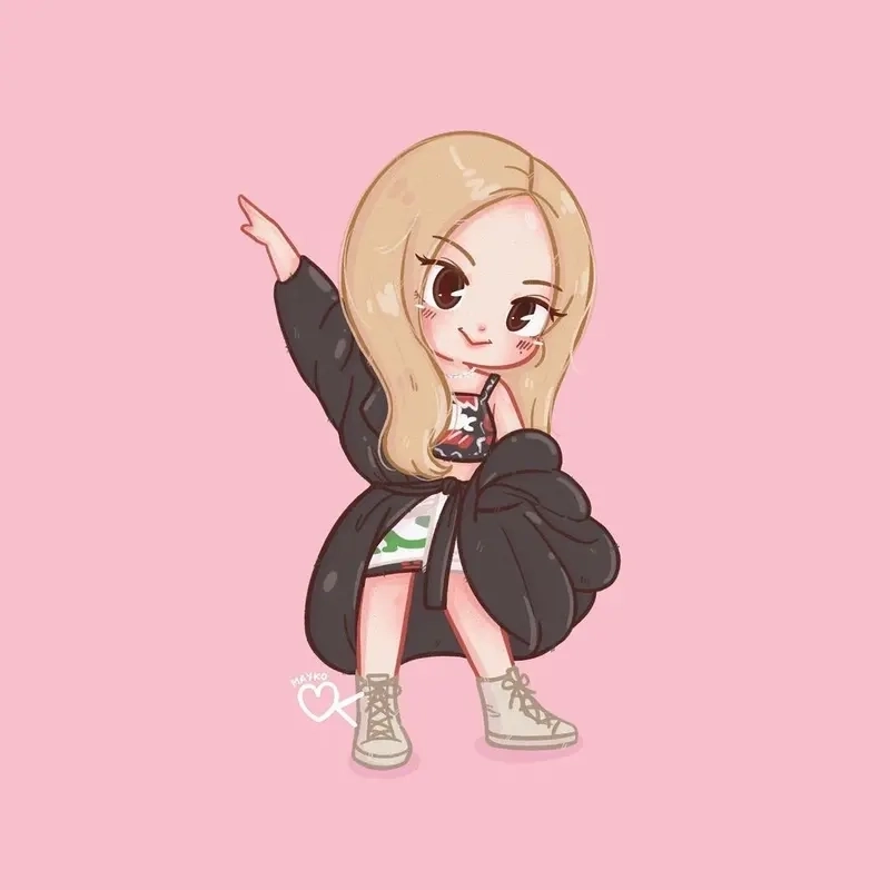 Ảnh Rose Blackpink cute chibi ngọt ngào từng ánh nhìn