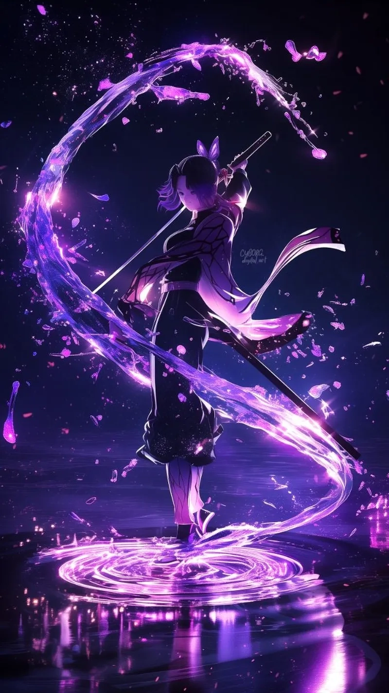 Khung cảnh chiến đấu tuyệt đẹp Shinobu anime