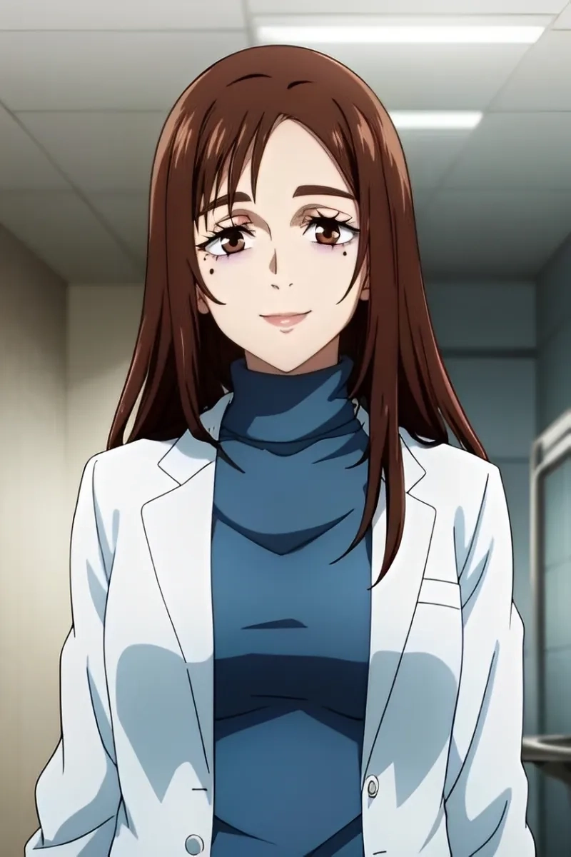 Hình ảnh Shoko Ieiri anime với ánh mắt lạnh lùng