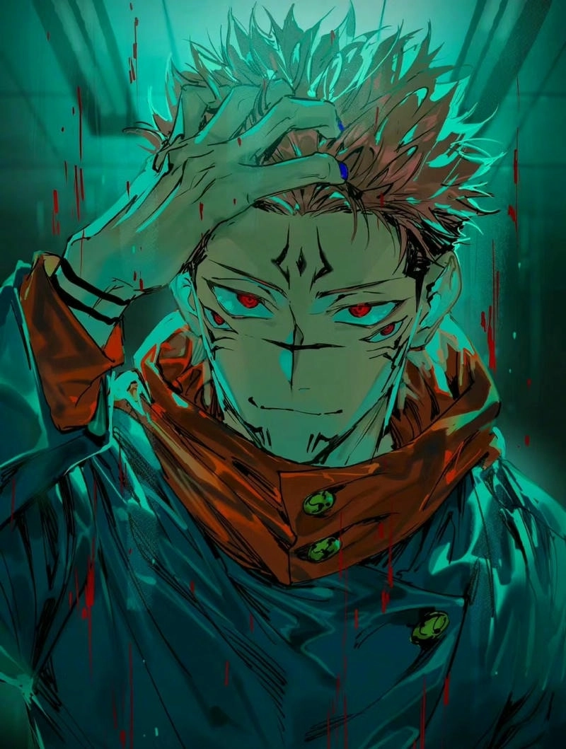 Ryomen Sukuna với bốn tay tám mắt thống trị thế giới