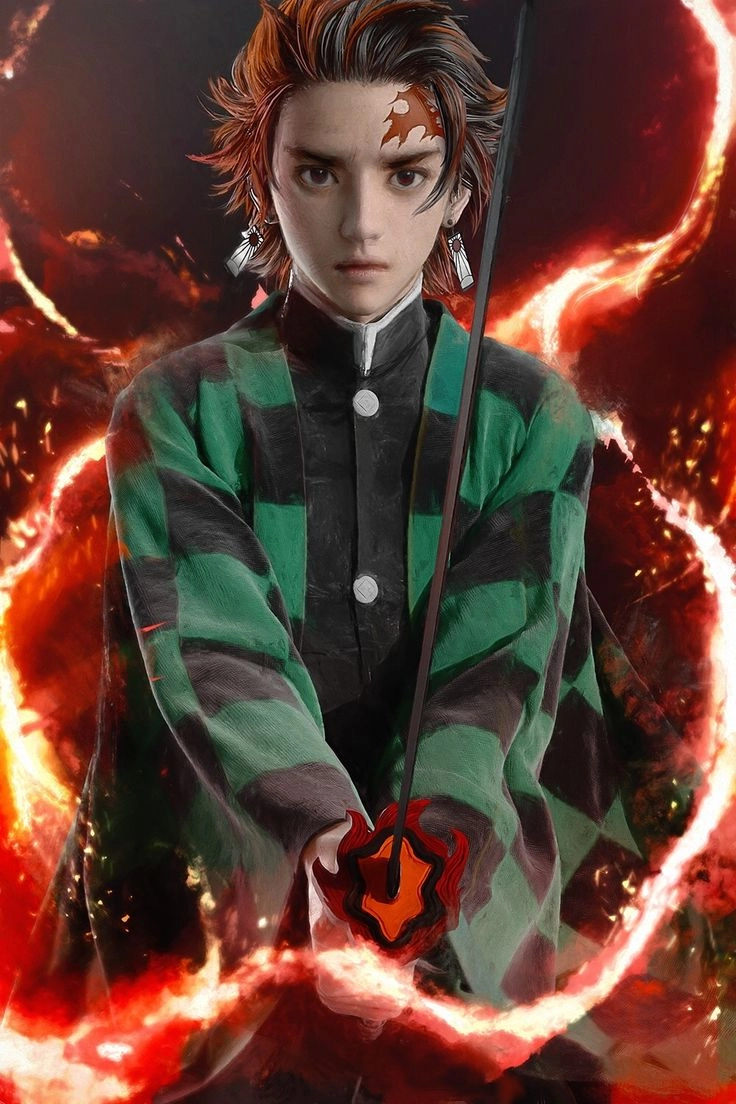 Tanjiro Kamado Roblox avatar phong cách mạnh mẽ