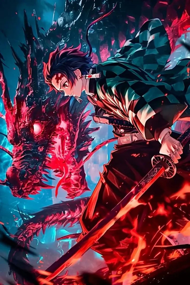 Hình nền ấn tượng từ Tanjiro Demon Slayer PNG
