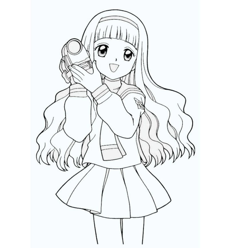 Tranh tô màu anime girl ngầu cực cá tính