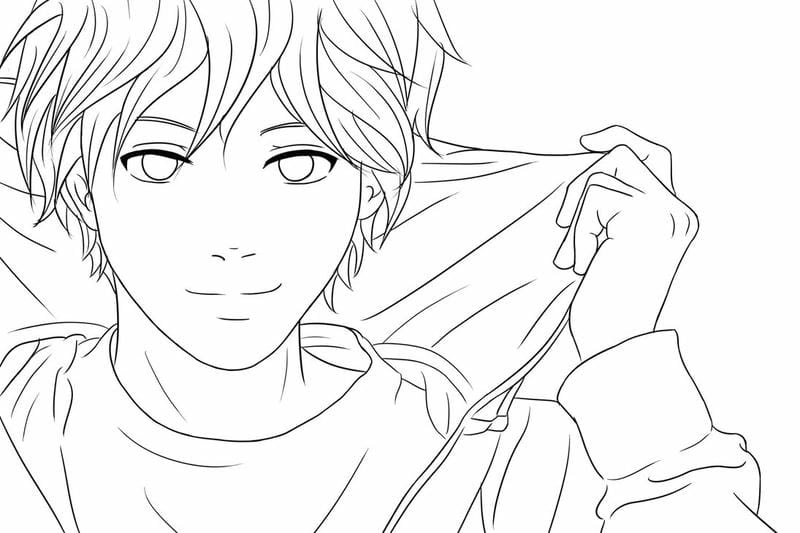 Tranh tô màu anime học sinh gần gũi tuổi teen