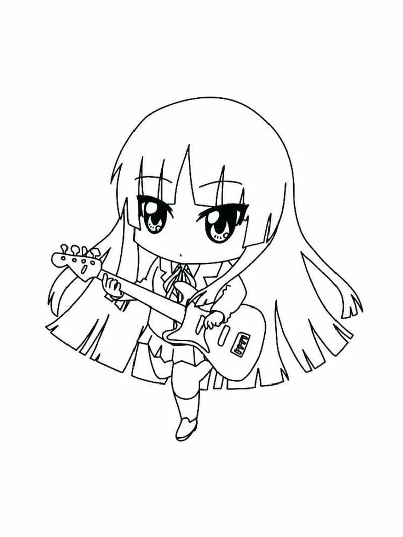 Tranh tô màu anime cute đơn giản cho bé