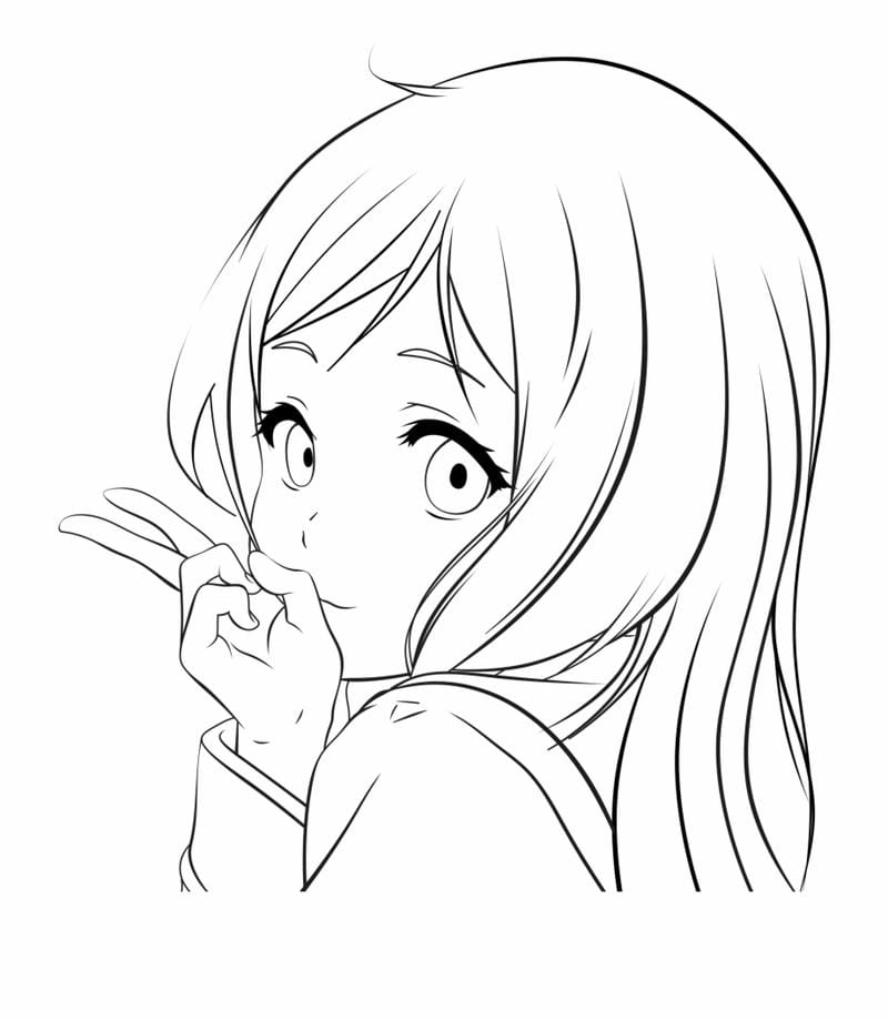 Tranh tô màu anime nữ ngầu đẹp ấn tượng