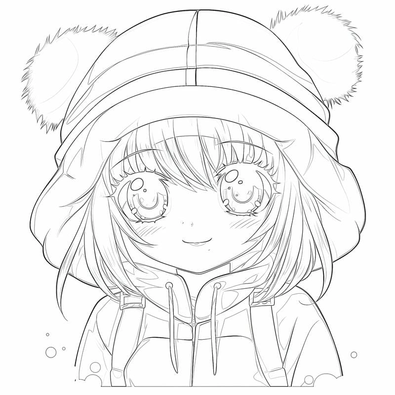 Cute tranh tô màu anime cổ trang mềm mại