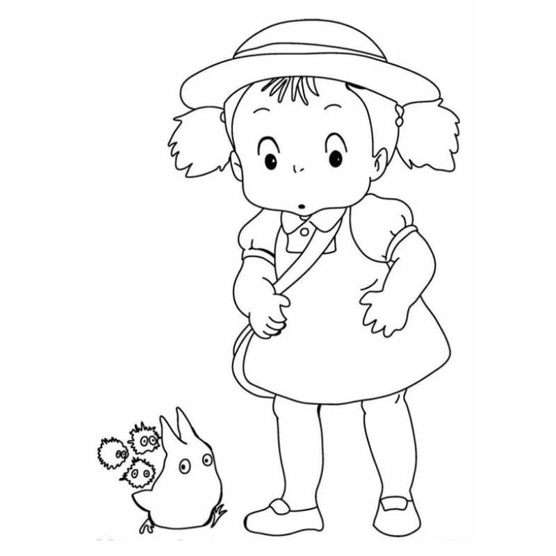 Tranh tô màu anime đơn giản dễ tô cho bé