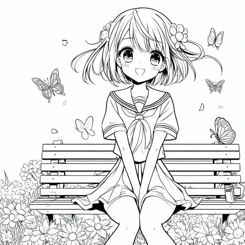 Tranh tô màu anime nhiều chi tiết cho bé lớn