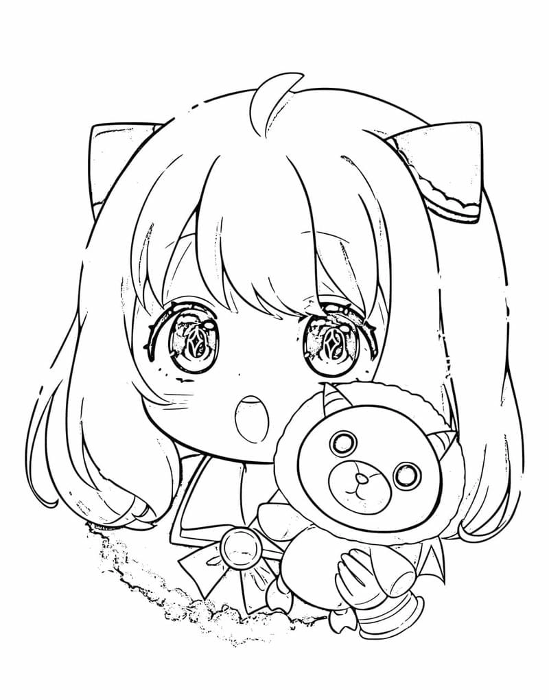 Anime cute tranh tô màu anime cute lung linh
