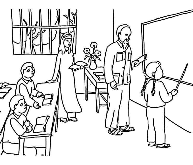 Tranh tô màu ảnh bác Hồ giản dị thân thương cho bé