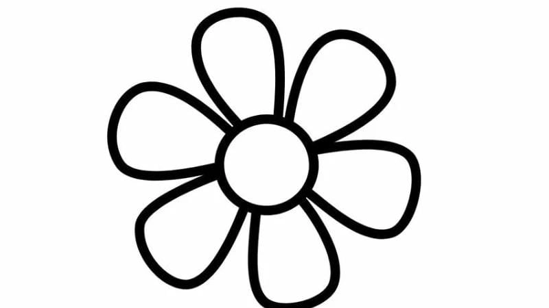 Hoa đẹp tranh tô màu bông hoa 6 cánh rực rỡ