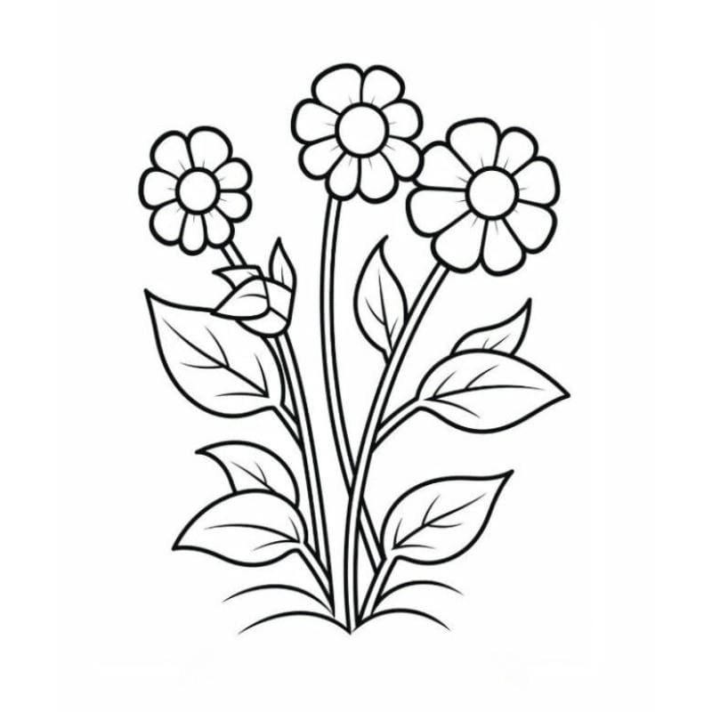 Tranh tô màu bông hoa cho bé tập tô sáng tạo