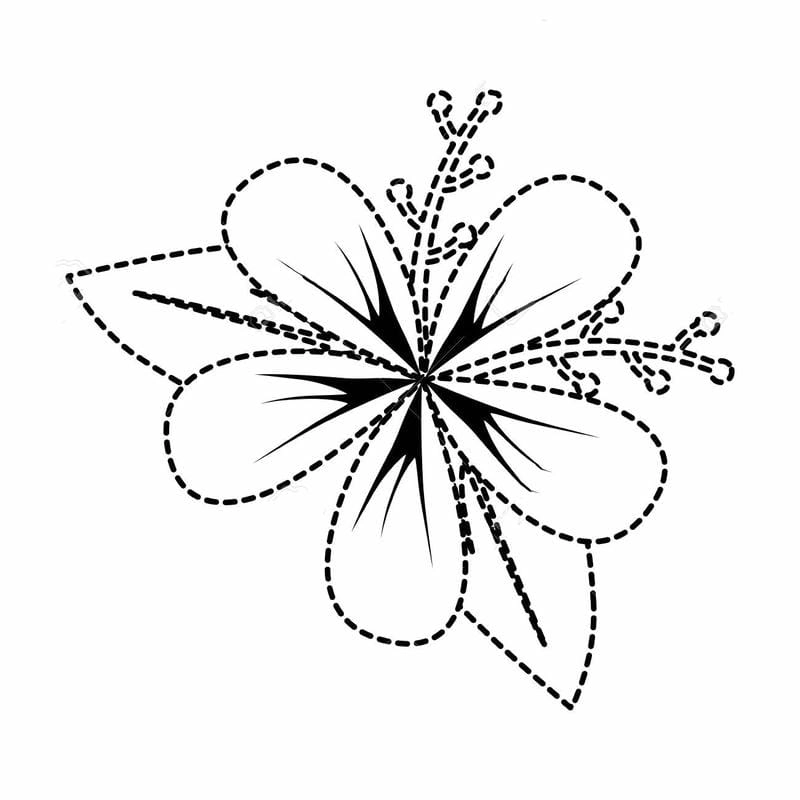 Tranh tô màu bông hoa 5 cánh dễ thương đáng yêu