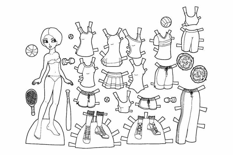 Tranh tô màu búp bê giấy thay đồ sáng tạo