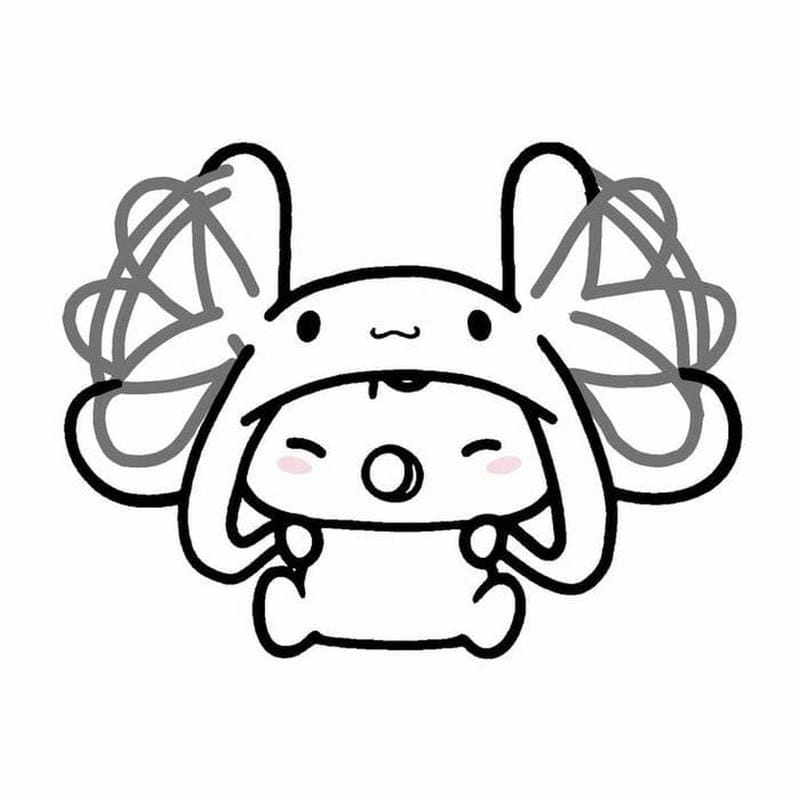 Tranh tô màu búp bê giấy Cinnamoroll ngộ nghĩnh