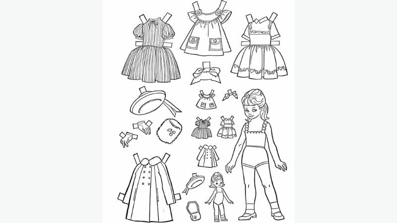 Bê chibi cute bê chibi cute tranh tô màu búp bê giấy thay đồ