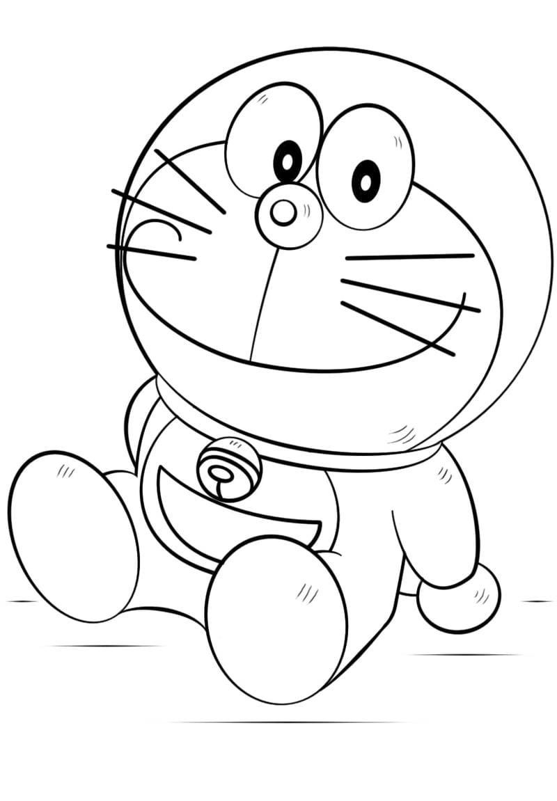 Bộ tranh tô màu Doremon chibi ngộ nghĩnh cho bé