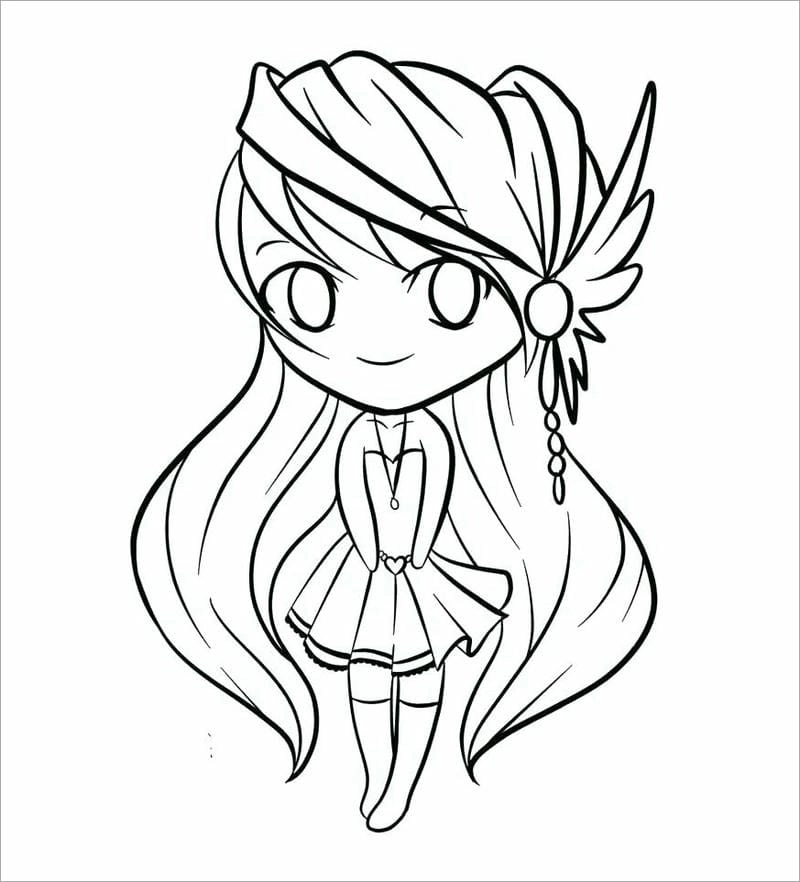 Tranh tô màu chibi anime cho bé phát huy sáng tạo