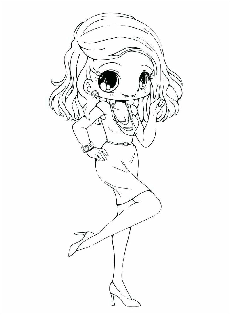 Tranh tô màu Nezuko chibi cute cho fan hoạt hình