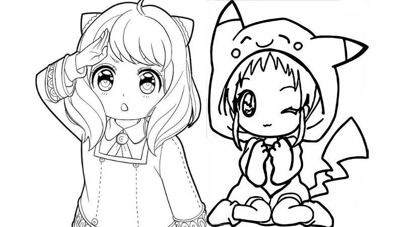 Tranh tô màu chibi cute được bé yêu thích nhất