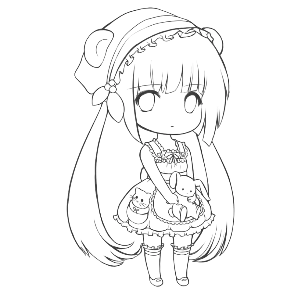 Dễ thương tranh tô màu chibi cute cho bé