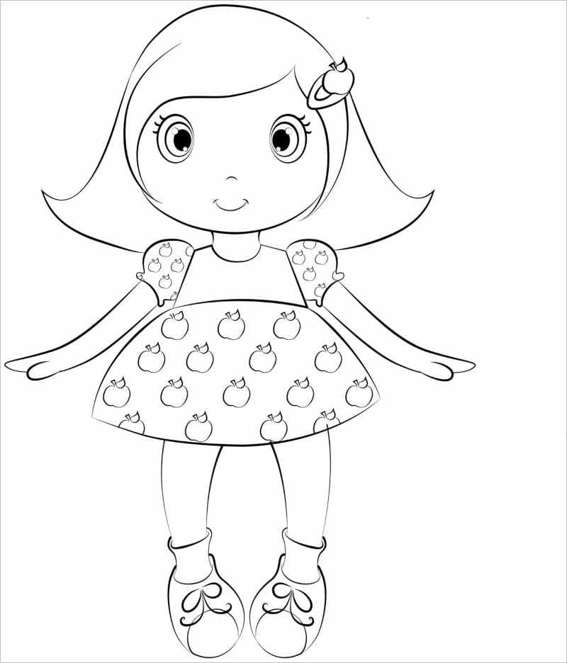 Búp bê búp bê tranh tô màu chibi cute cực xinh