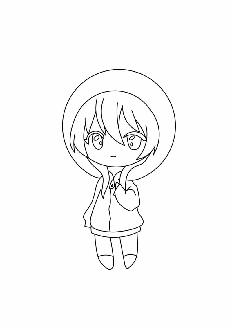 Chibi cute tranh tô màu chibi cute cực kỳ dễ thương