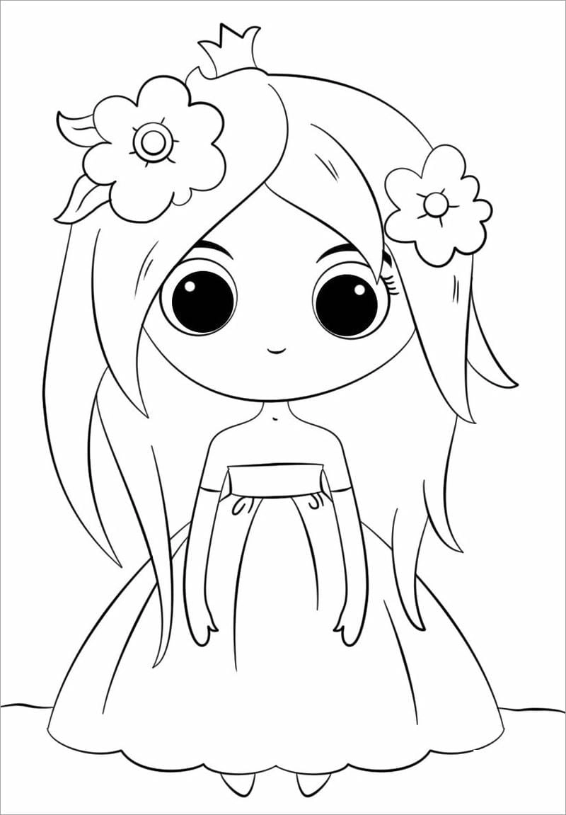 Tranh tô màu chibi cute đơn giản cực đáng yêu