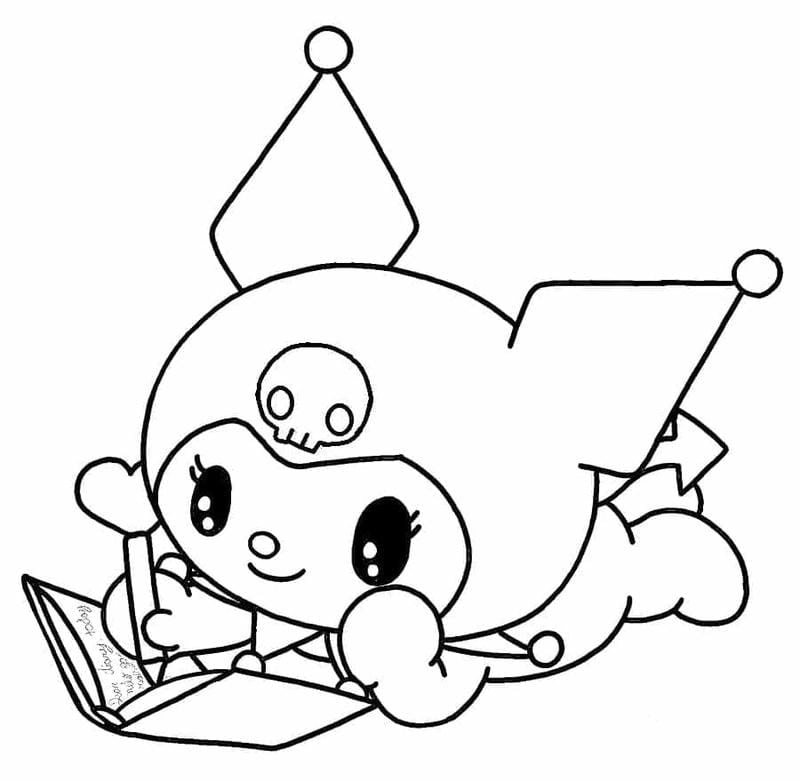 Tranh tô màu cho bé gái Kuromi ngộ nghĩnh