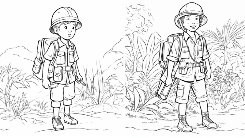 Tranh tô màu chú bộ đội mang đậm tinh thần Việt