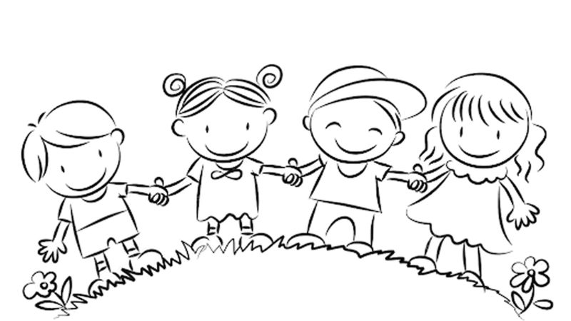 Tranh tô màu chủ đề bản thân dễ thương đơn giản