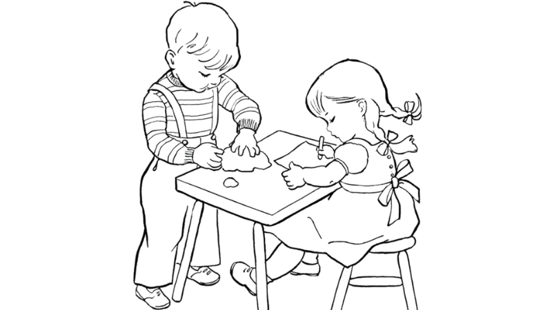 Tranh tô màu chủ điểm bản thân dành cho bé mầm non