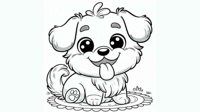 Tô màu con chó đẹp dễ vẽ bé yêu thích