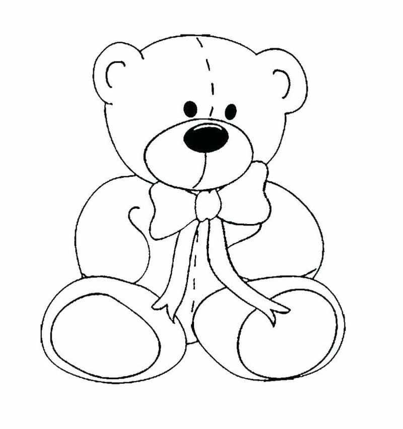 Tranh tô màu hình con gấu dành cho bé nhỏ