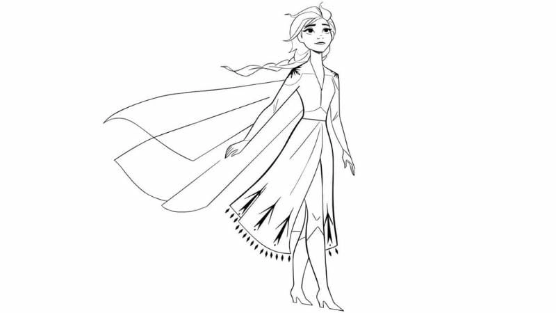 Tranh tô màu Elsa và Anna vui nhộn cho bé yêu thích