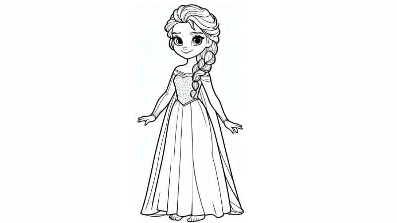Tô màu Elsa đẹp nhất cho bé yêu mê công chúa