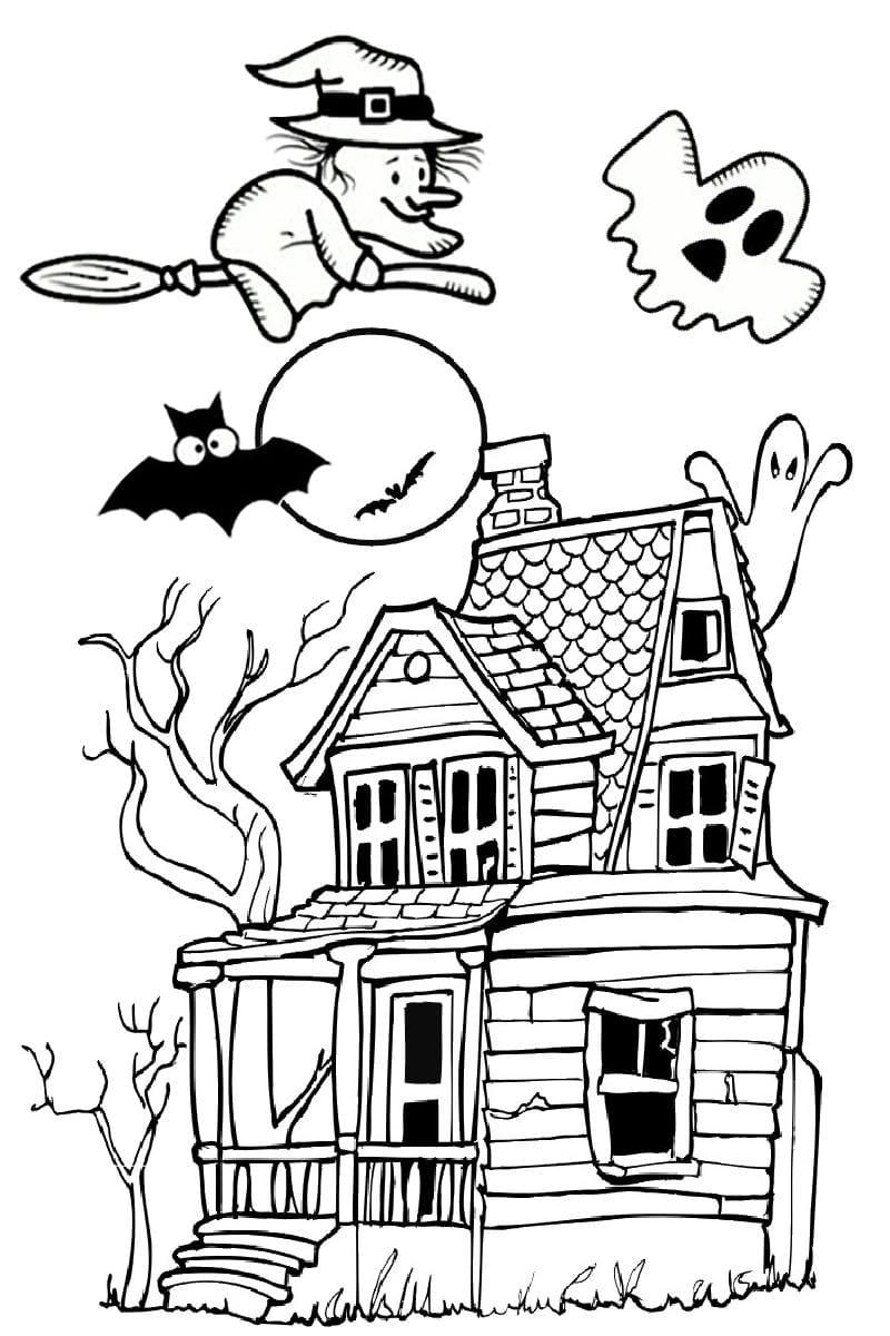 Bé tập tô màu mặt nạ Halloween dễ thương và sáng tạo