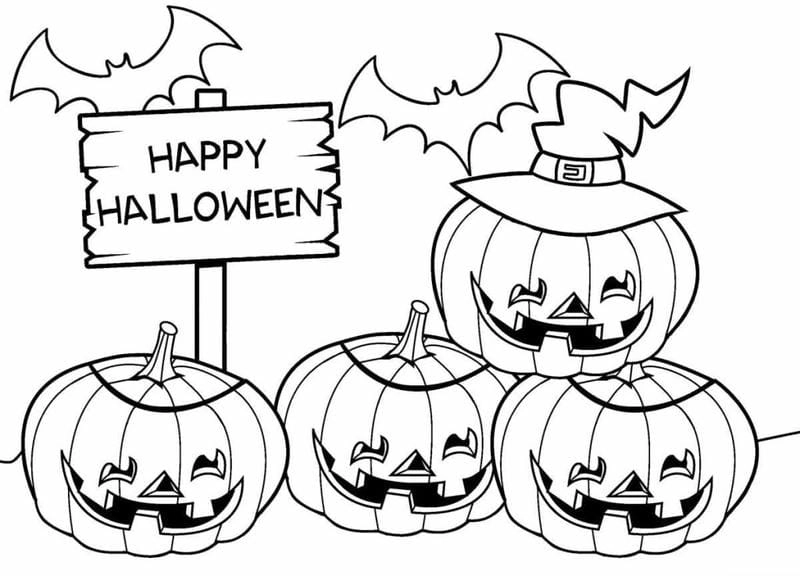 Tranh tô màu Halloween chủ đề lễ hội ma quái hấp dẫn