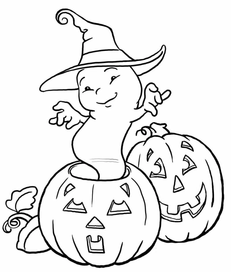 Halloween tô màu rực rỡ sắc màu ma quái dễ thương