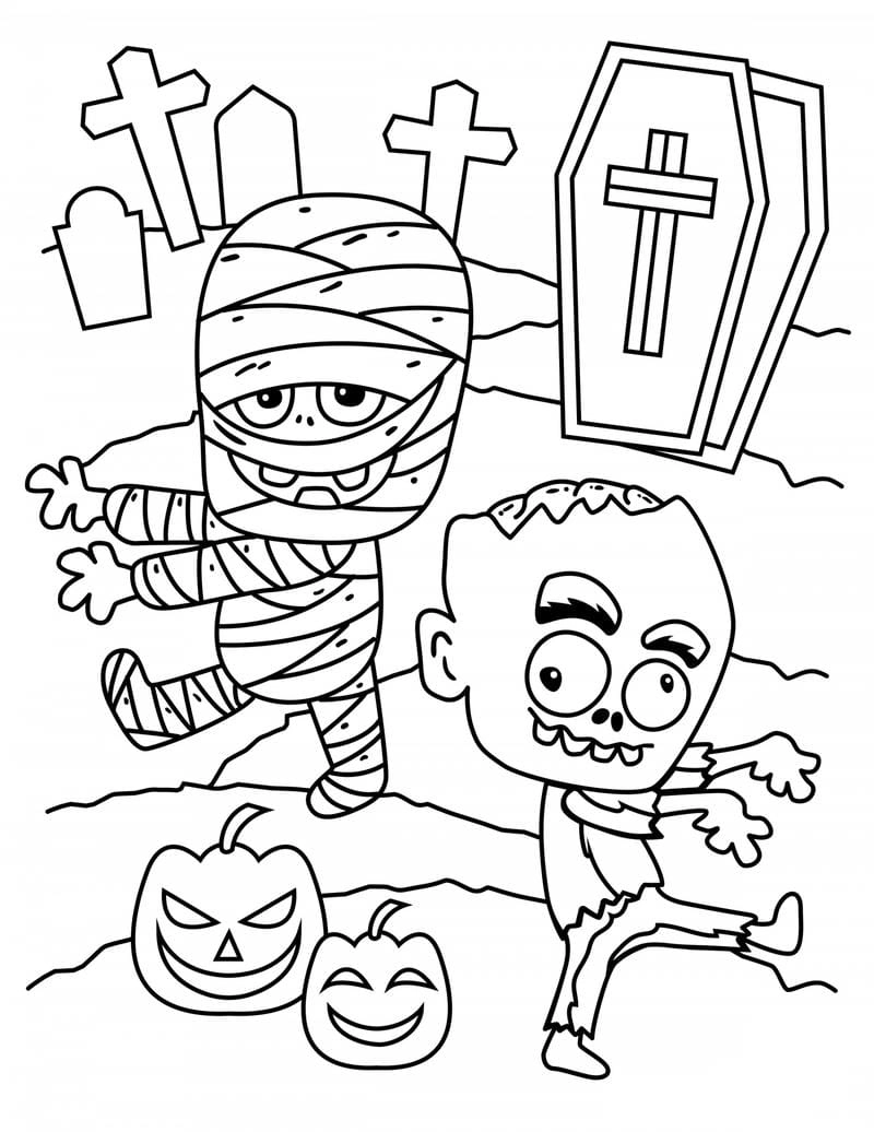 Mặt nạ tô màu Halloween dễ thương cho trẻ em