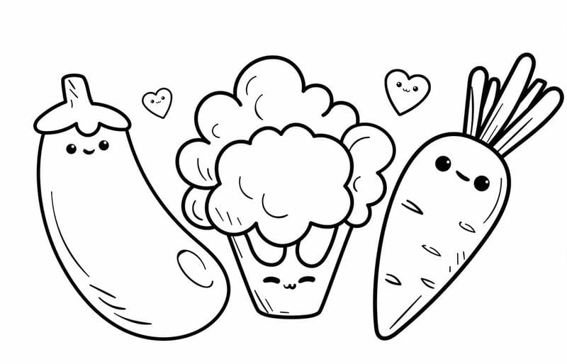 Tô màu rau củ quả dễ thương cho bé thỏa sức vui chơi