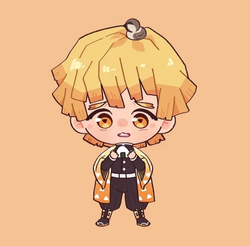 Tải ngay hình Zenitsu chibi cực dễ thương